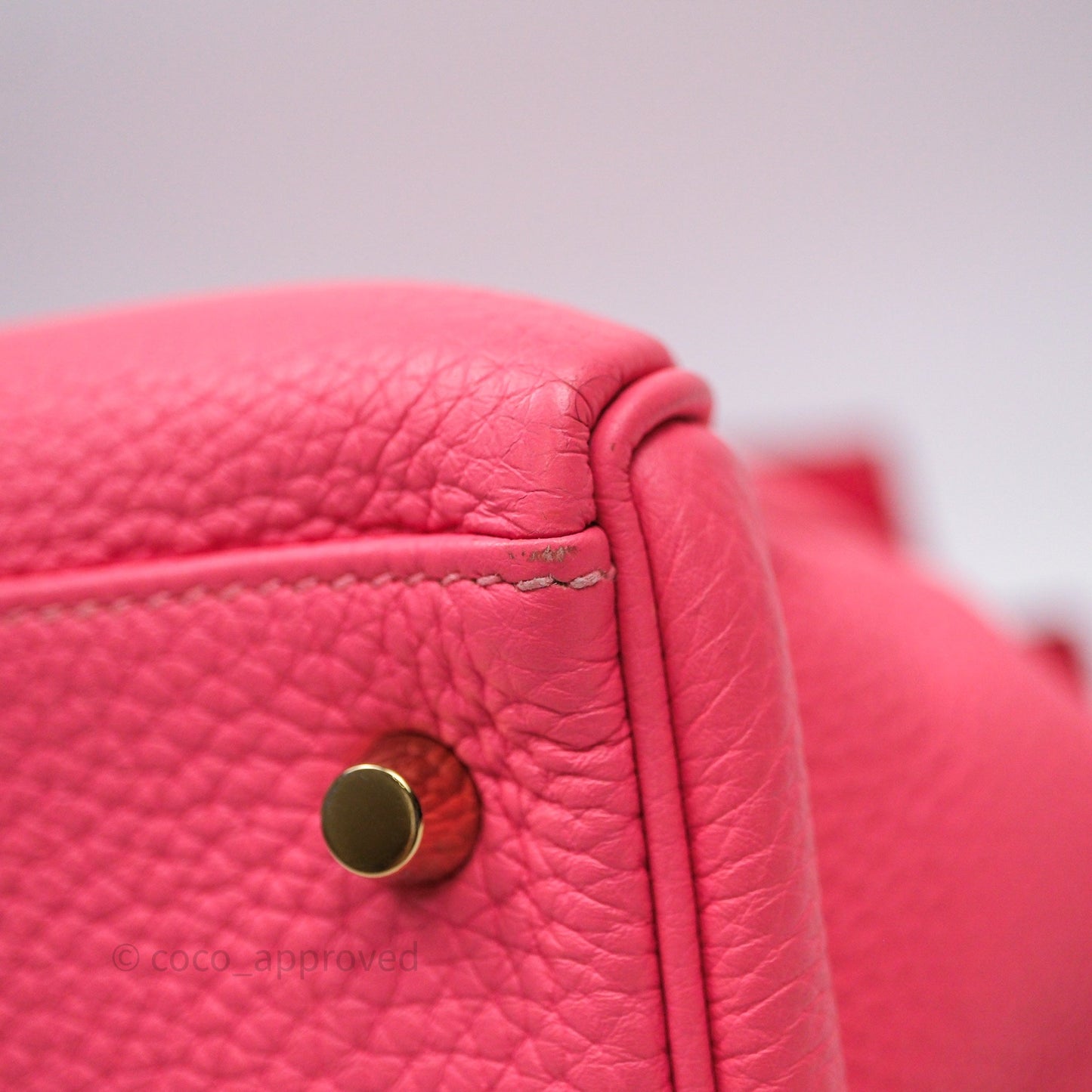 Hermès Kelly 32 Retourne Rose Azalee 8W Gold Hardware