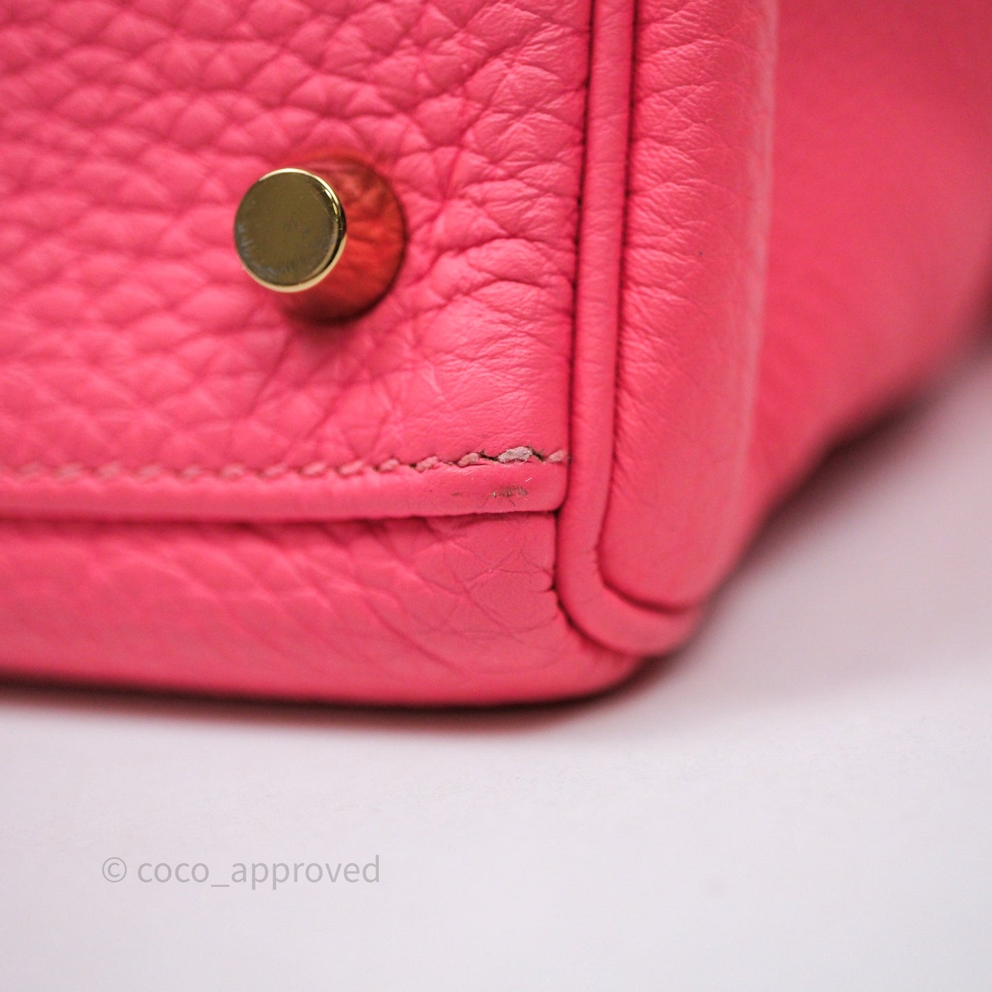 Hermès Kelly 32 Retourne Rose Azalee 8W Gold Hardware
