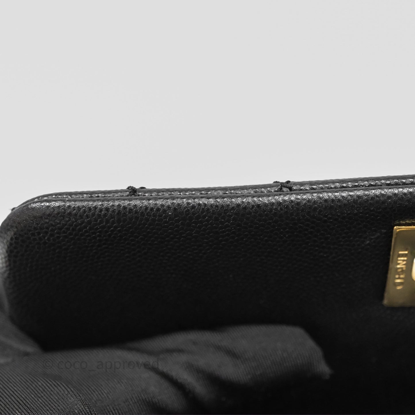 Chanel Small Coco Handle Quilted Black Caviar Gold Hardware