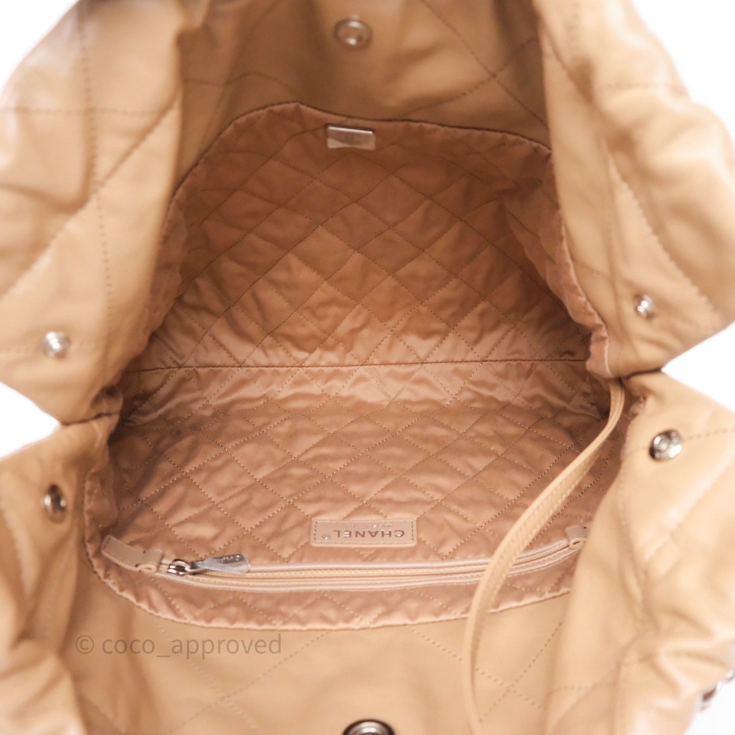 Chanel 22 Small Brown Shiny Calfskin Silver Hardware