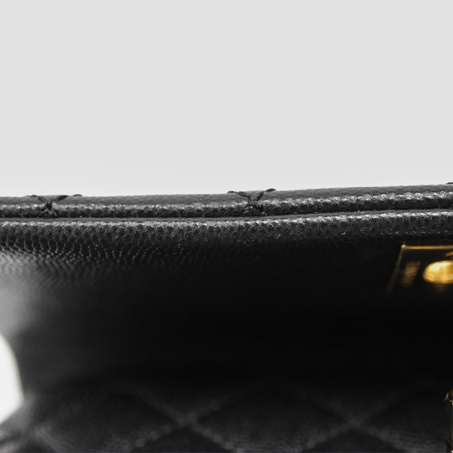 Chanel Small Coco Handle Quilted Black Caviar Gold Hardware