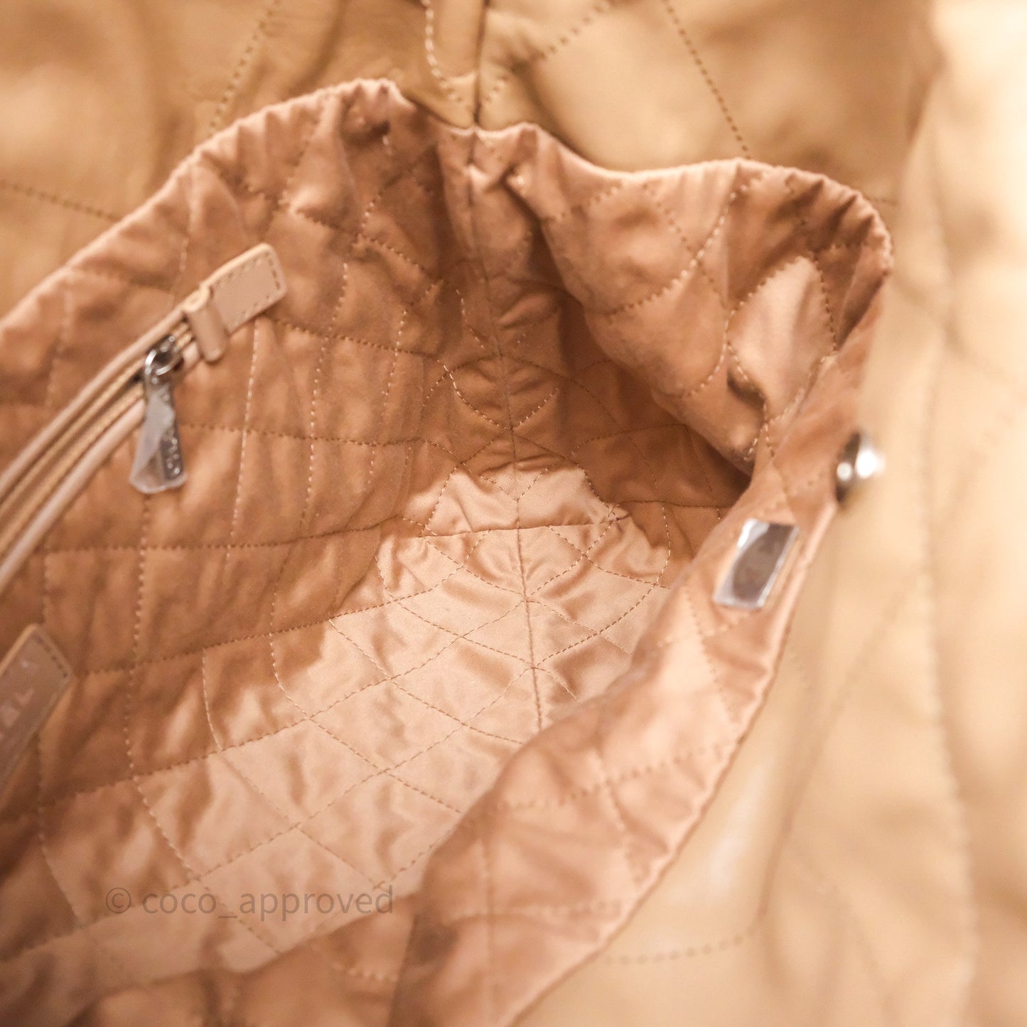 Chanel 22 Small Brown Shiny Calfskin Silver Hardware