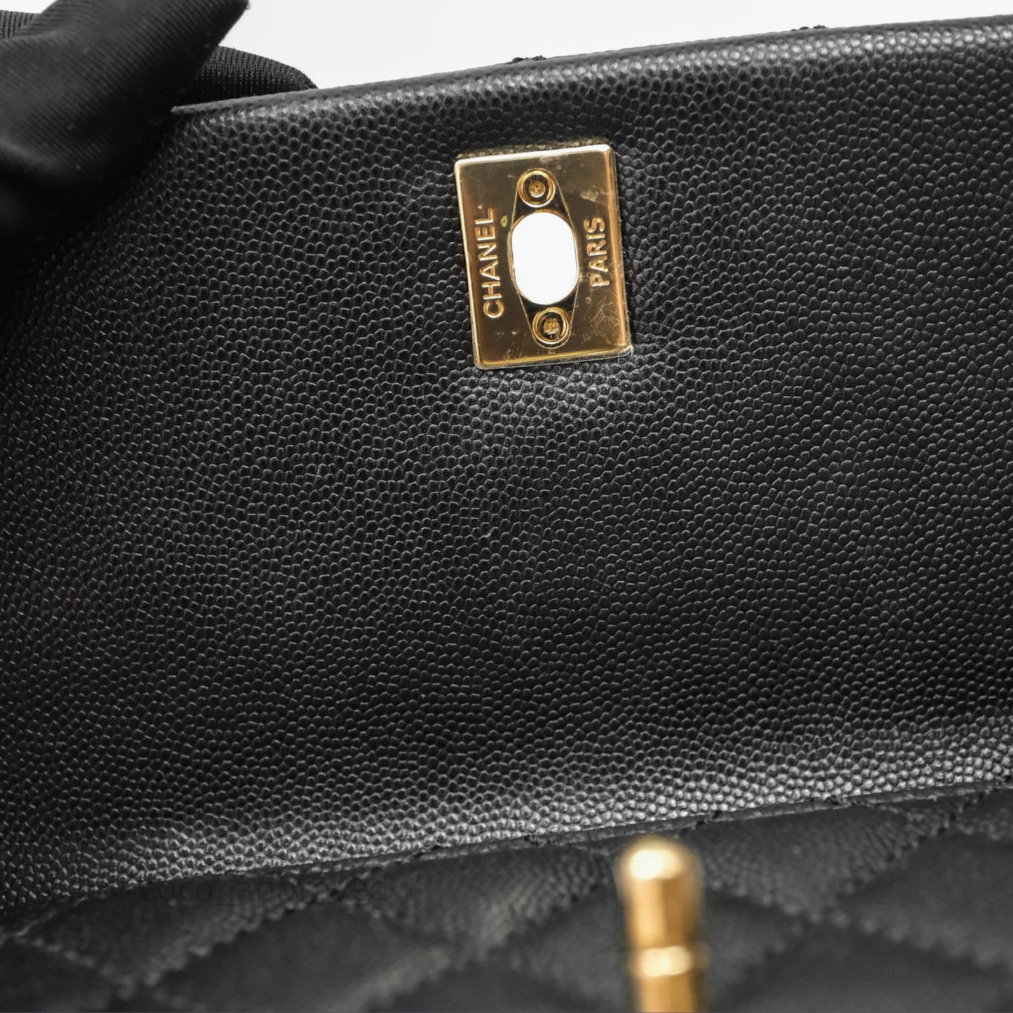 Chanel Small Coco Handle Quilted Black Caviar Gold Hardware