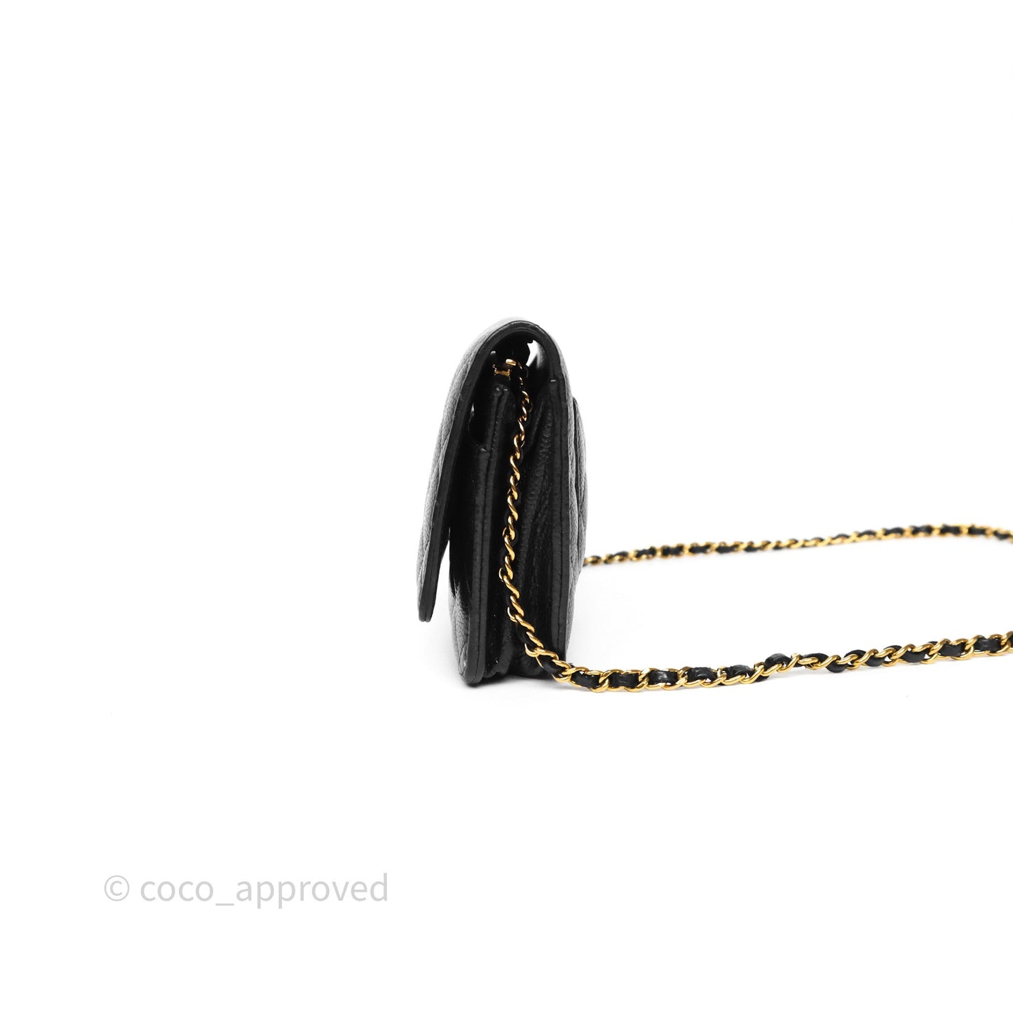 Chanel Quilted WOC Black Caviar Gold Hardware