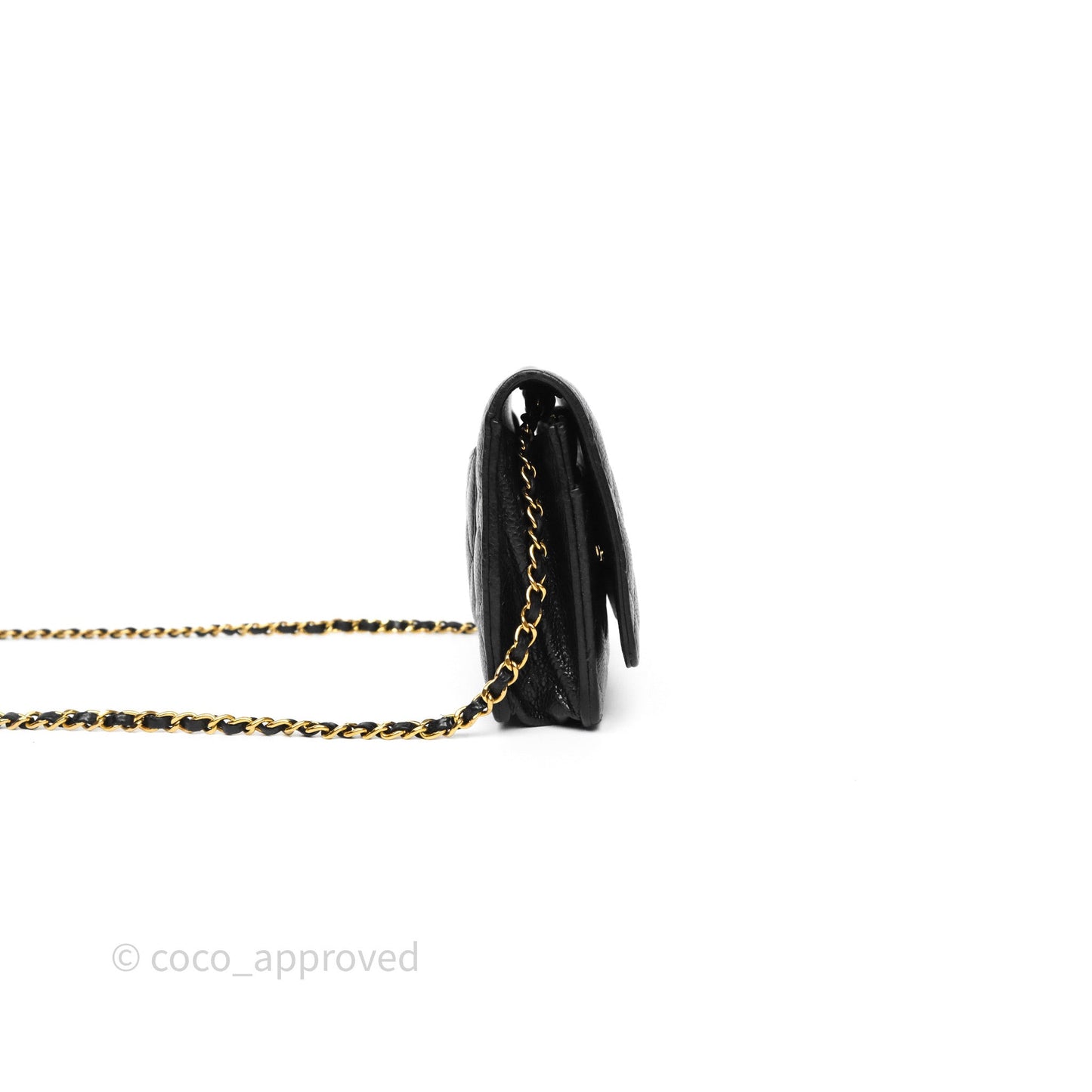 Chanel Quilted WOC Black Caviar Gold Hardware