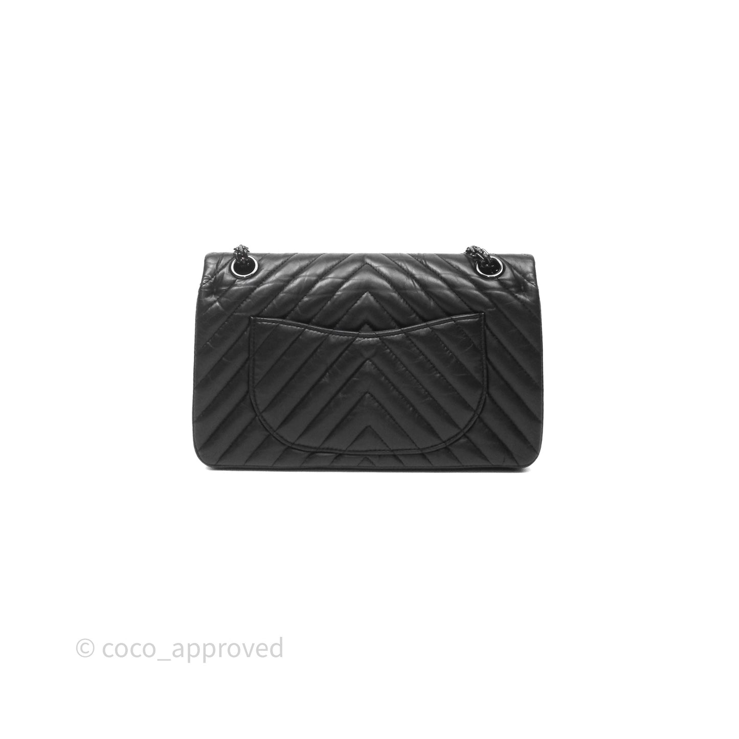Chanel Reissue 225 Chevron Aged Calfskin So Black