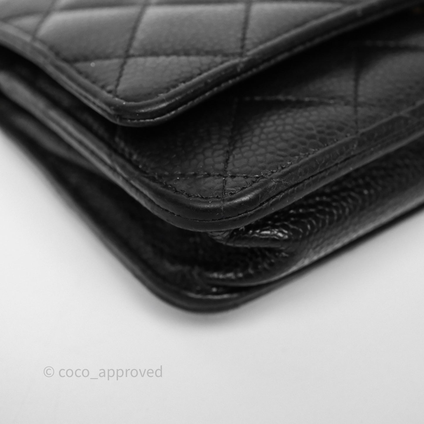 Chanel Quilted WOC Black Caviar Gold Hardware