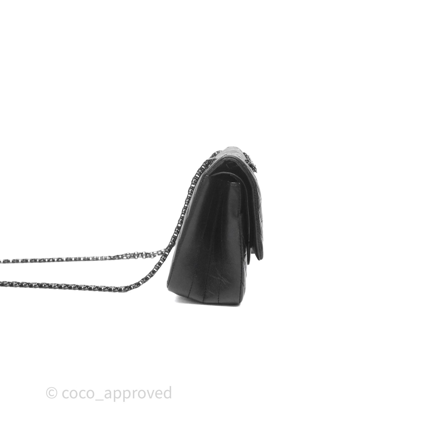 Chanel Reissue 225 Chevron Aged Calfskin So Black