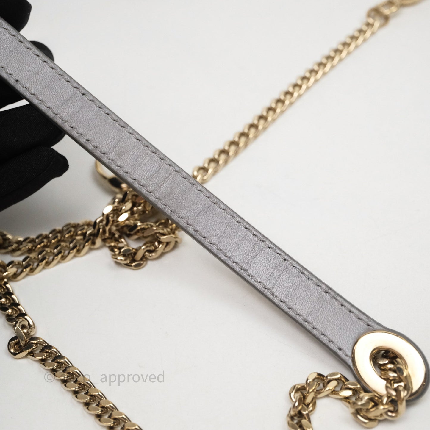 Christian Dior Mini Lady Dior Iridescent Grey Lambskin Cannage Gold Hardware
