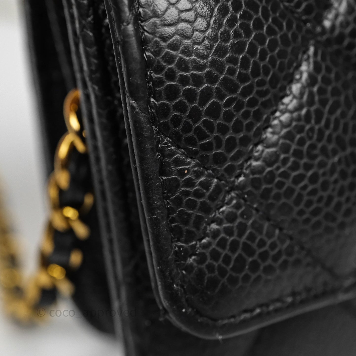 Chanel Quilted WOC Black Caviar Gold Hardware