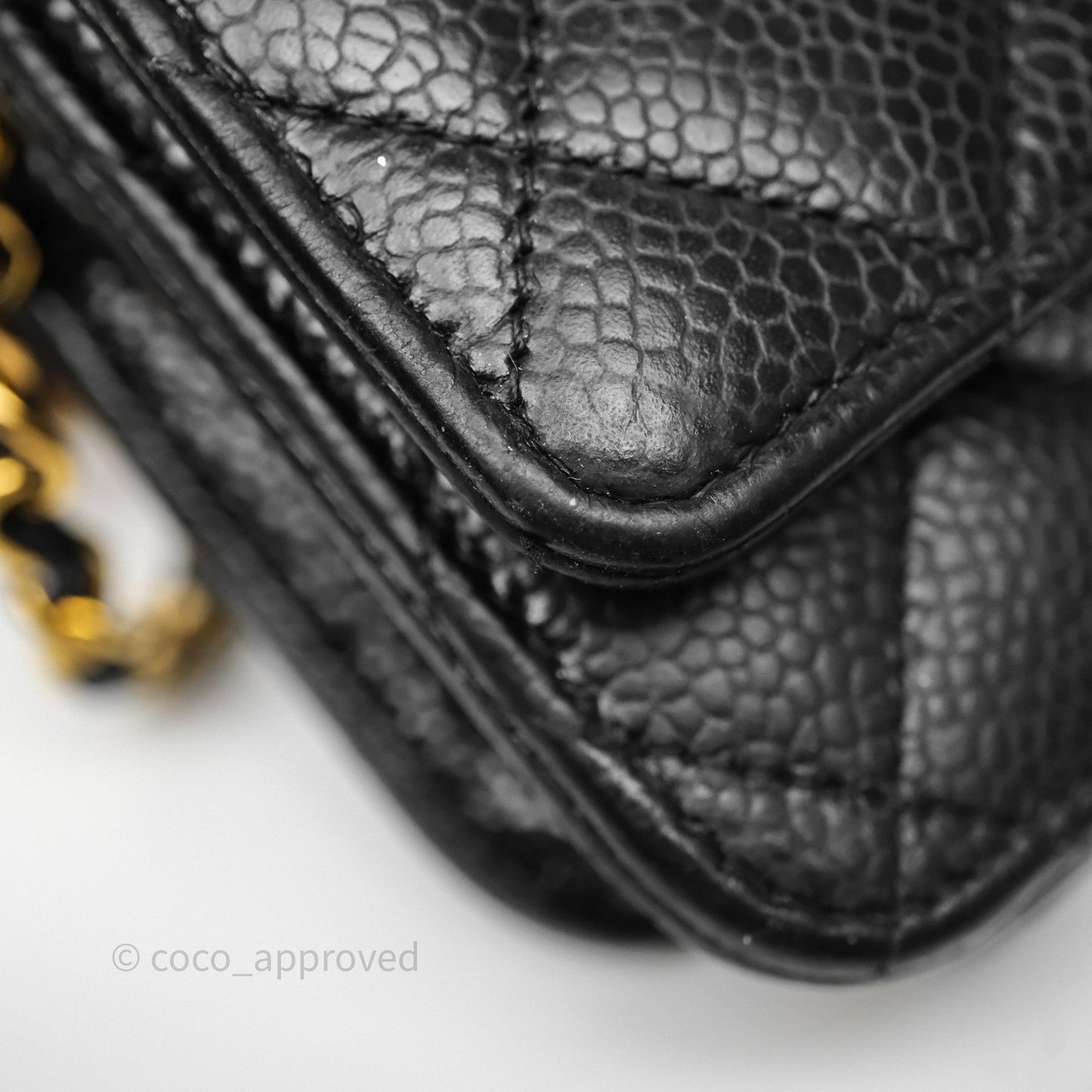 Chanel Quilted WOC Black Caviar Gold Hardware