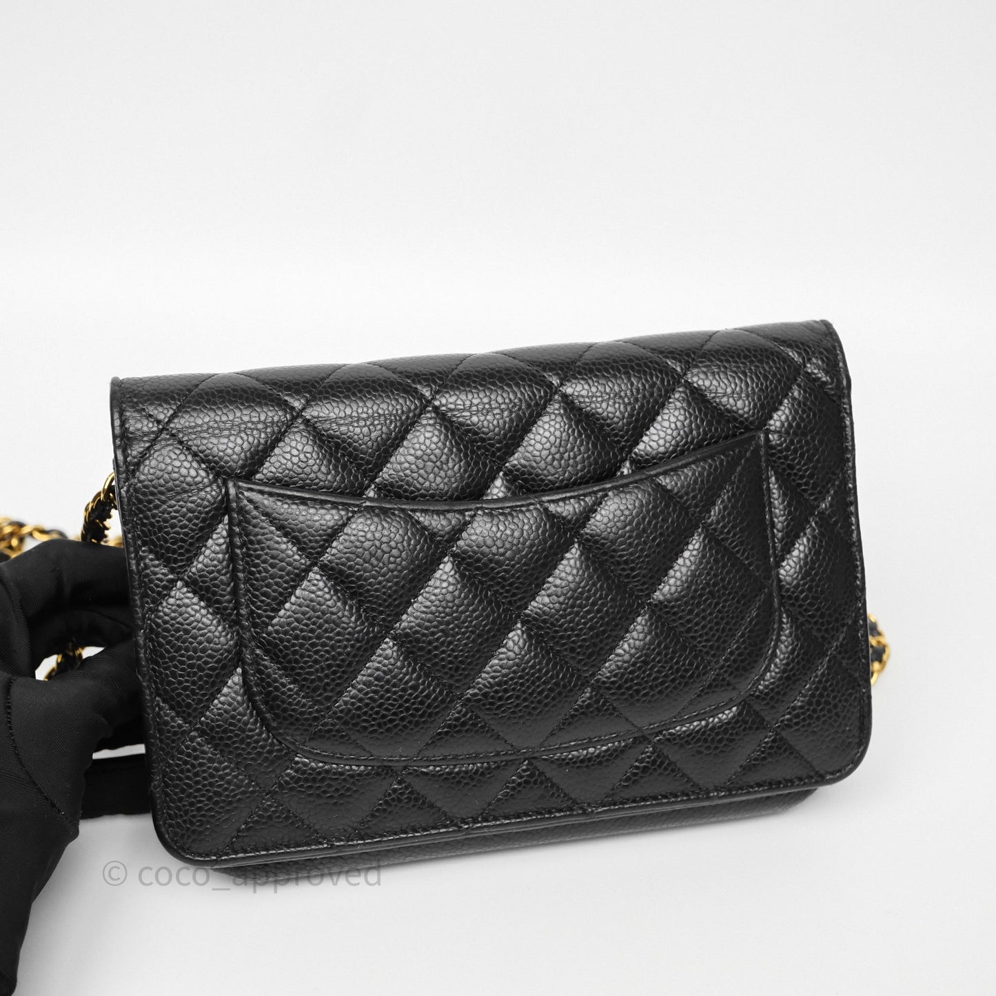 Chanel Quilted WOC Black Caviar Gold Hardware