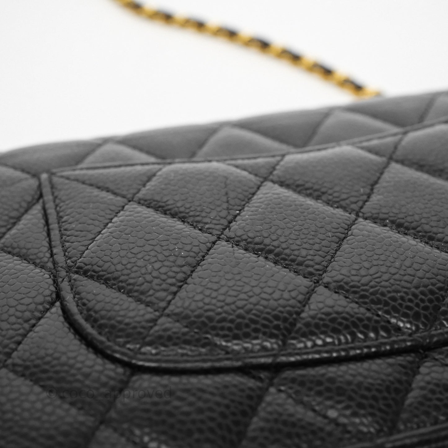 Chanel Quilted WOC Black Caviar Gold Hardware