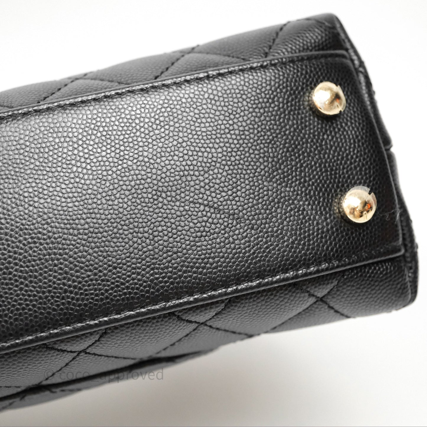 Chanel Small Coco Handle Quilted Black Caviar Gold Hardware