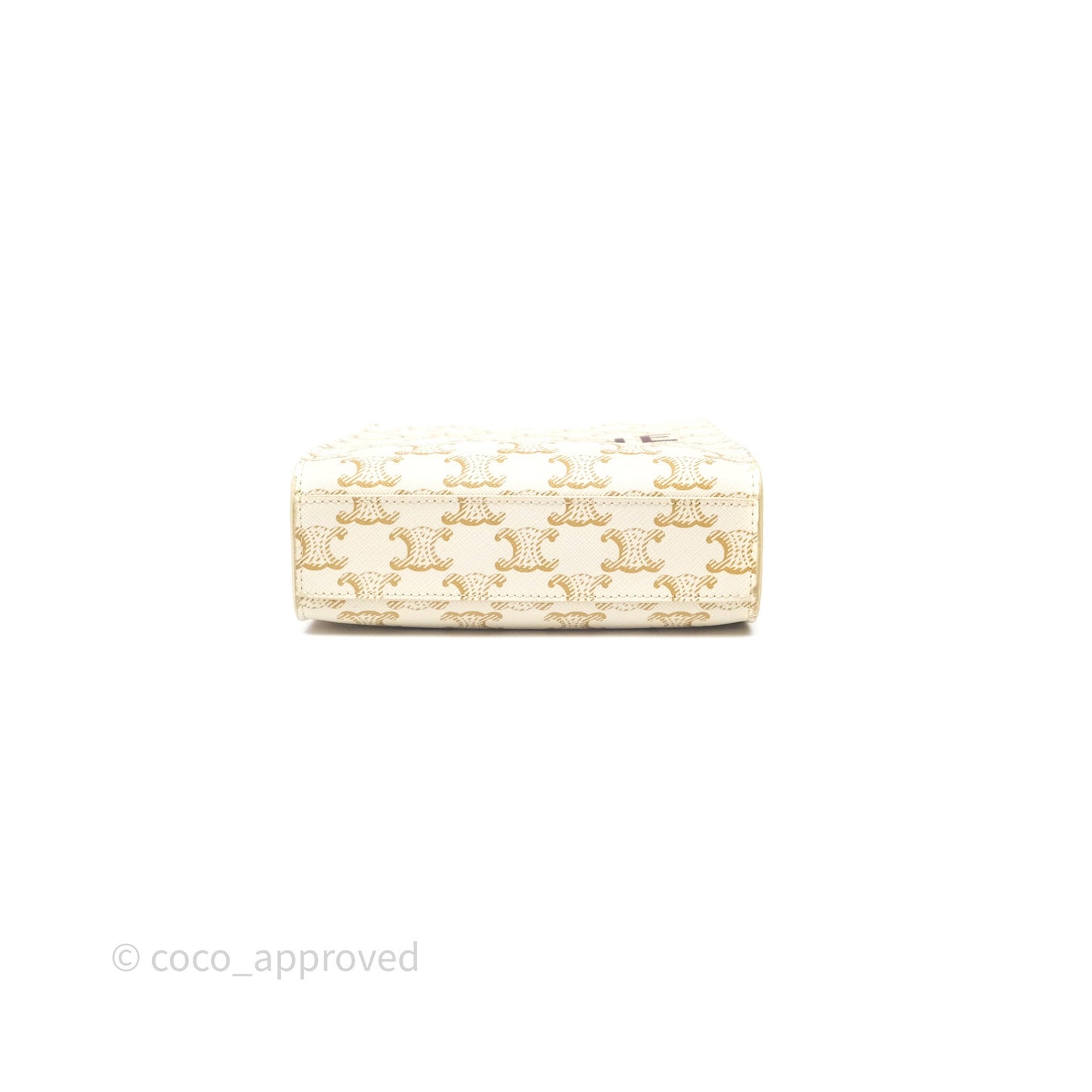Celine Mini Vertical Cabas Bag Triomphe Canvas White