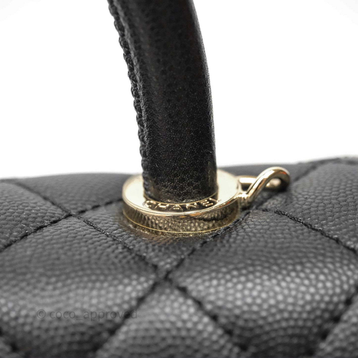 Chanel Small Coco Handle Quilted Black Caviar Gold Hardware