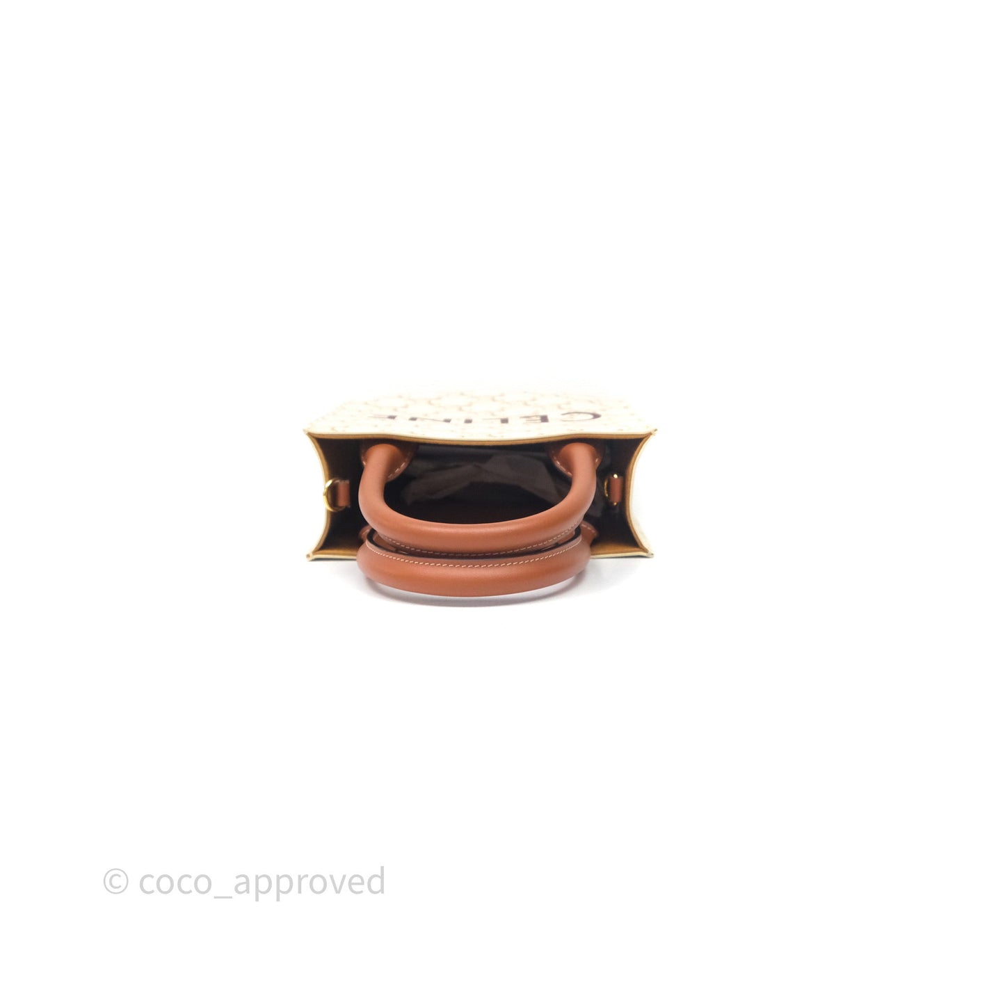 Celine Mini Vertical Cabas Bag Triomphe Canvas White