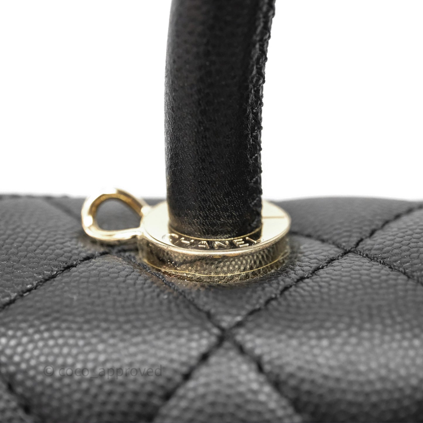 Chanel Small Coco Handle Quilted Black Caviar Gold Hardware