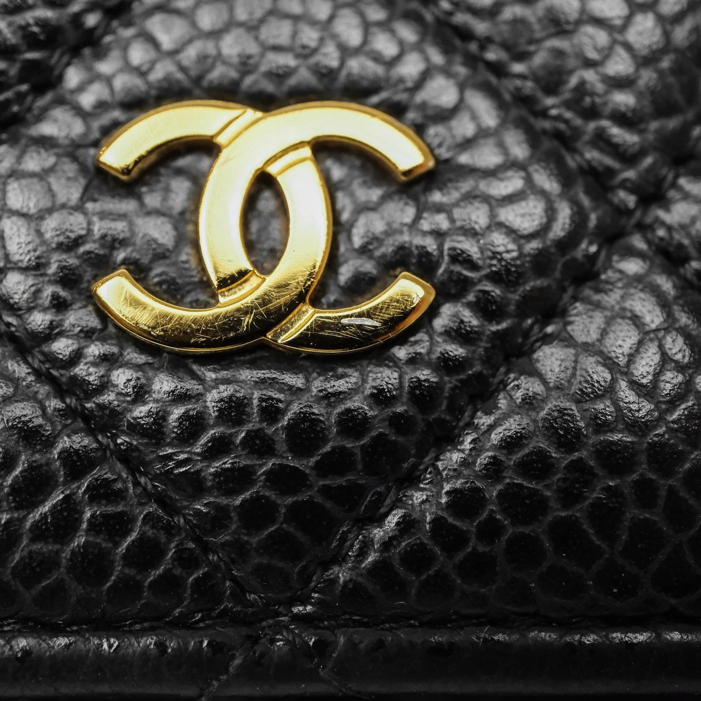 Chanel Quilted WOC Black Caviar Gold Hardware