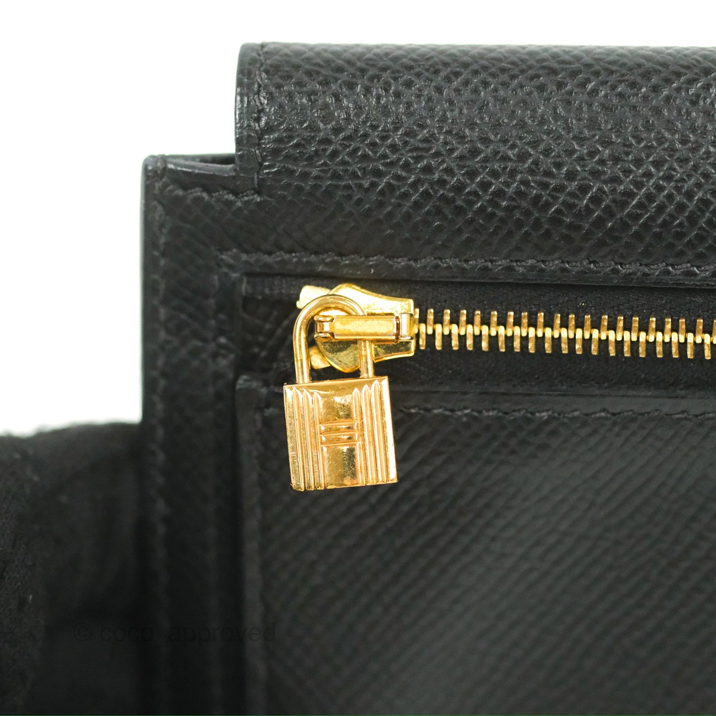 Hermès Kelly Pocket Compact Wallet Black Epsom Gold Hardware