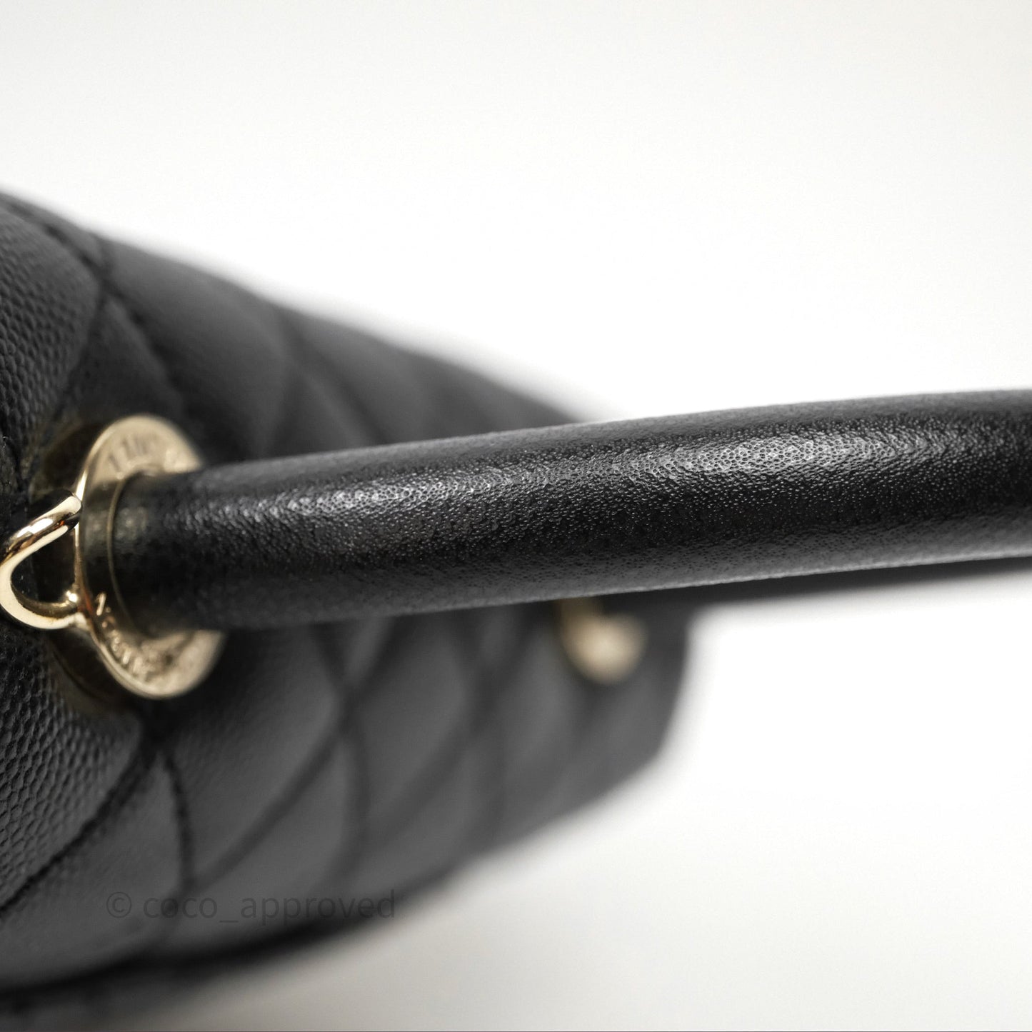 Chanel Small Coco Handle Quilted Black Caviar Gold Hardware