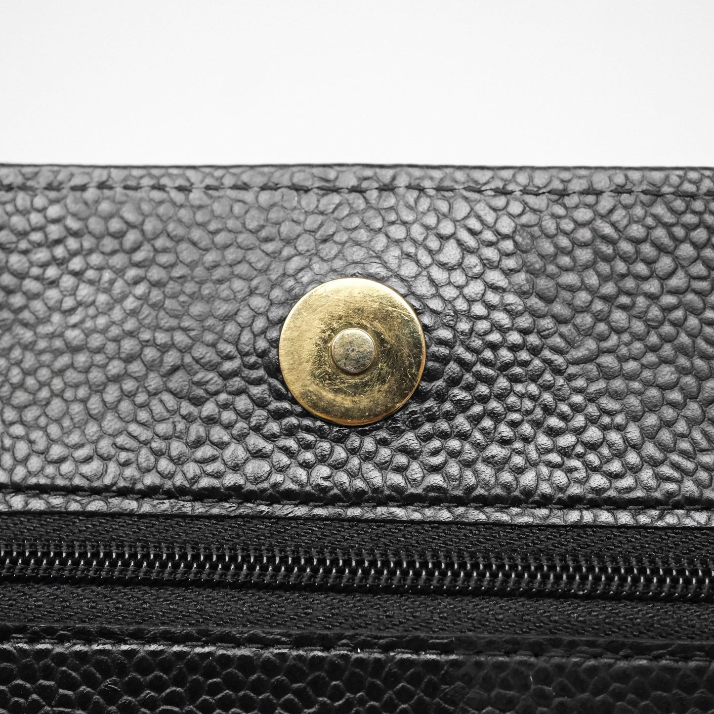 Chanel Quilted WOC Black Caviar Gold Hardware