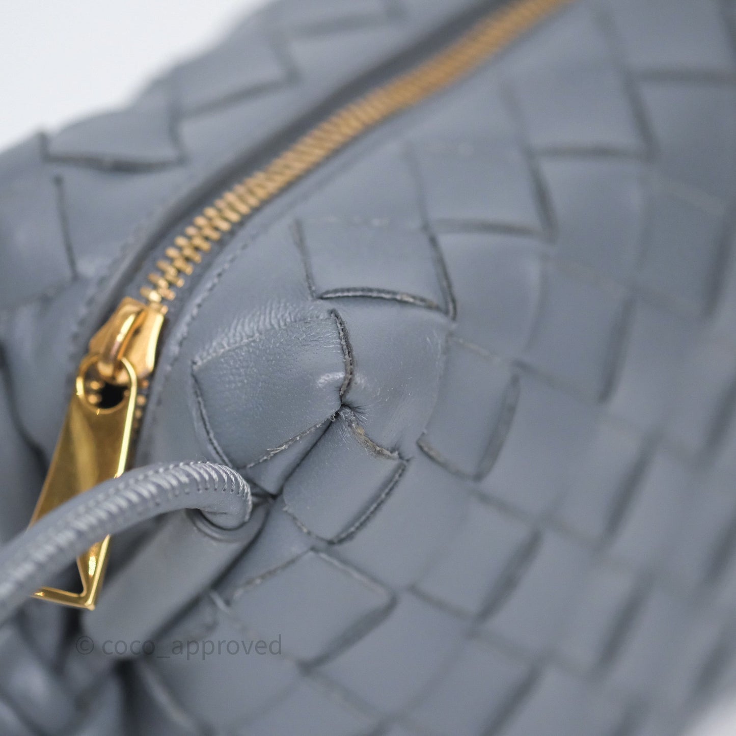 Bottega Veneta Mini Loop Camera Bag Grey Intrecciato Lambskin