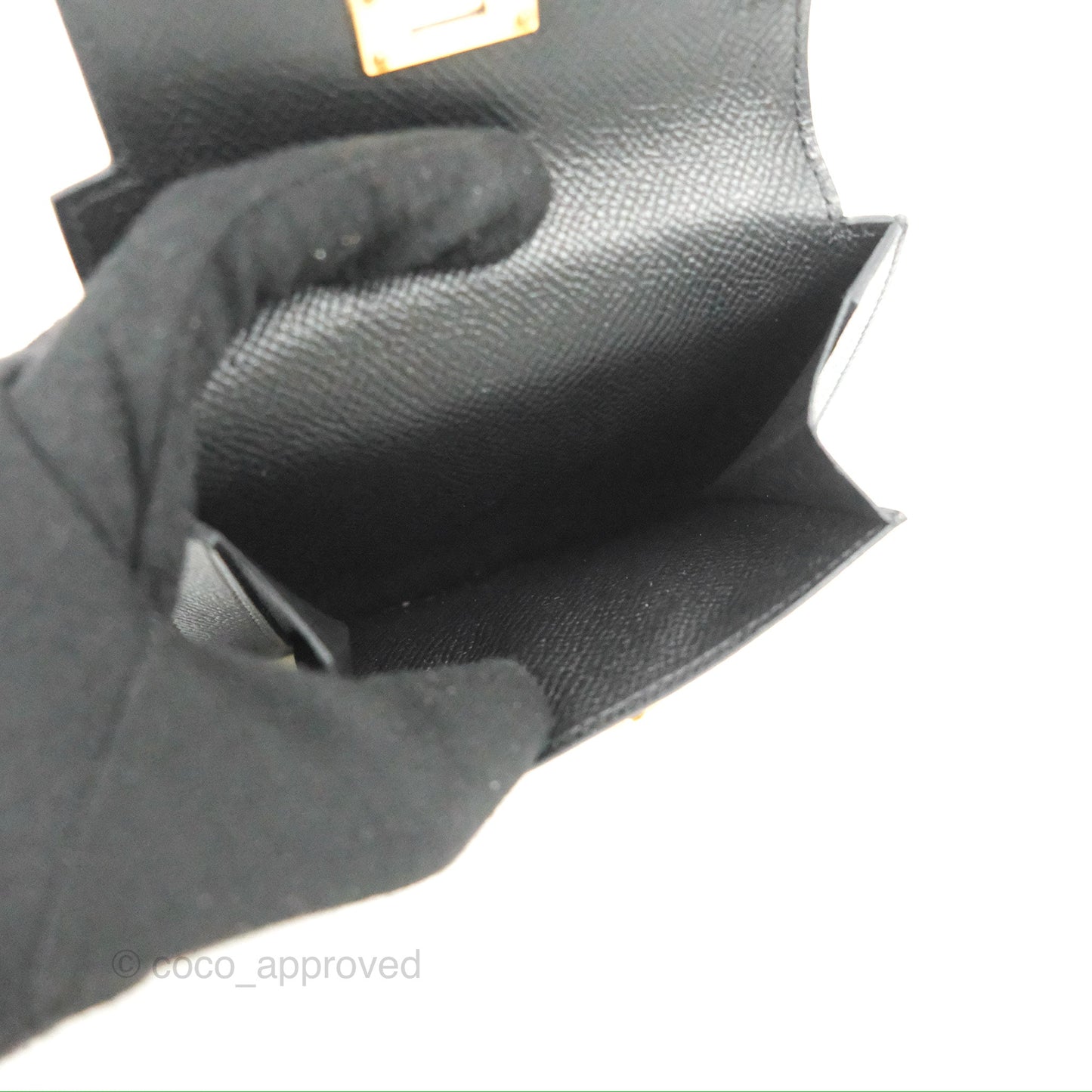 Hermès Kelly Pocket Compact Wallet Black Epsom Gold Hardware