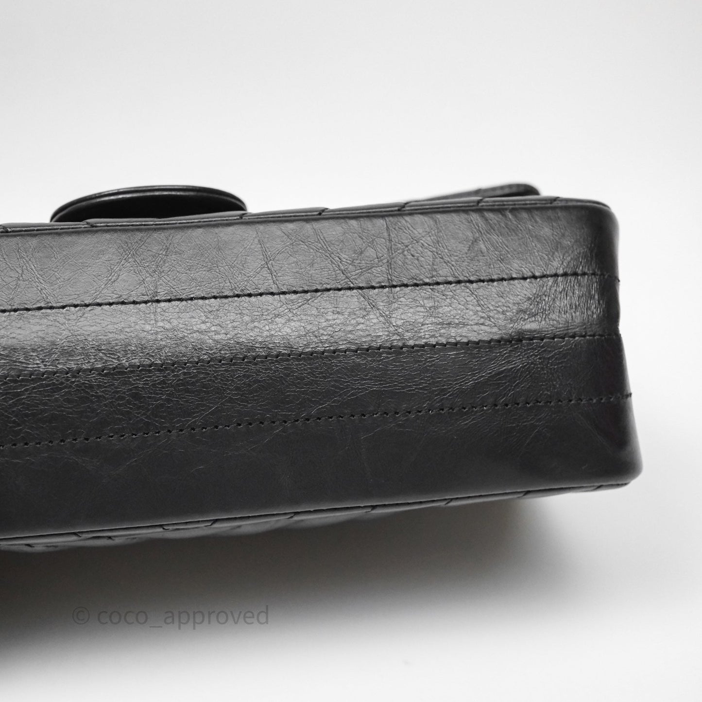 Chanel Reissue 225 Chevron Aged Calfskin So Black