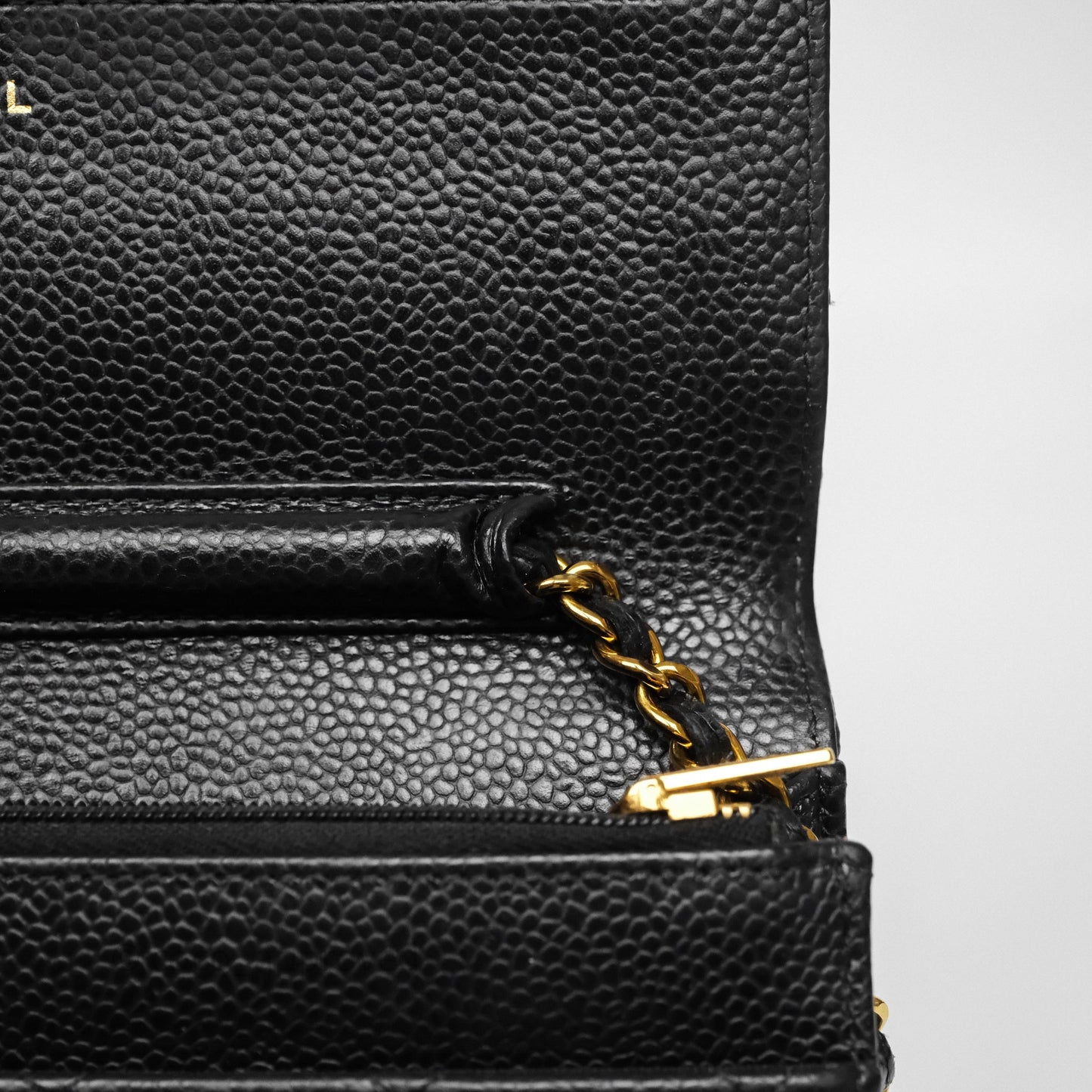 Chanel Quilted WOC Black Caviar Gold Hardware