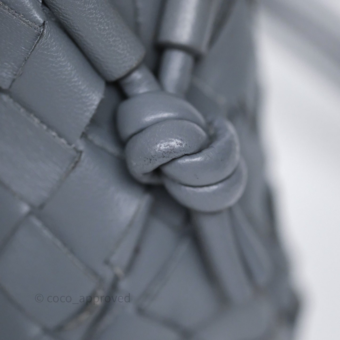 Bottega Veneta Mini Loop Camera Bag Grey Intrecciato Lambskin