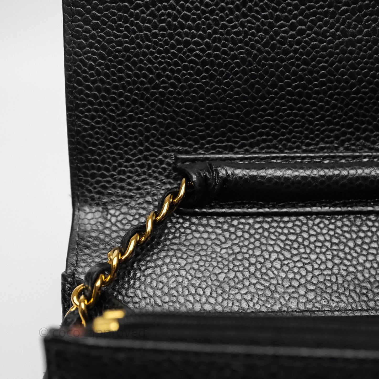 Chanel Quilted WOC Black Caviar Gold Hardware