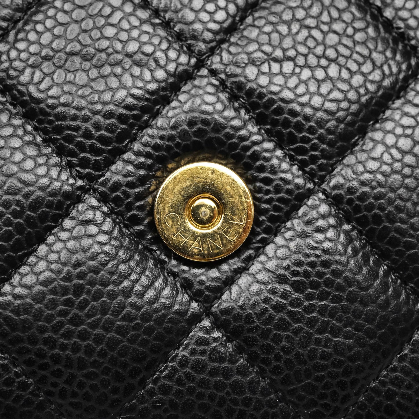 Chanel Quilted WOC Black Caviar Gold Hardware