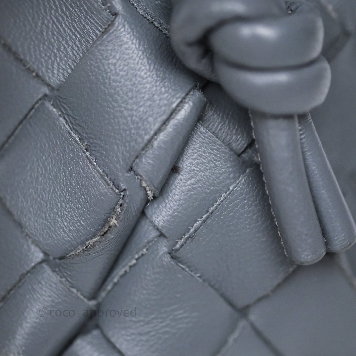 Bottega Veneta Mini Loop Camera Bag Grey Intrecciato Lambskin