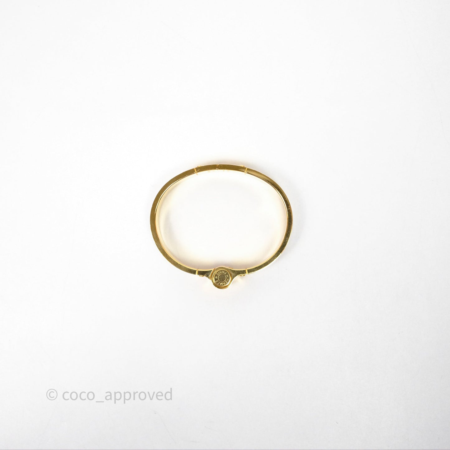 Hermès Enamel Charniere White Bracelet Gold Hardware