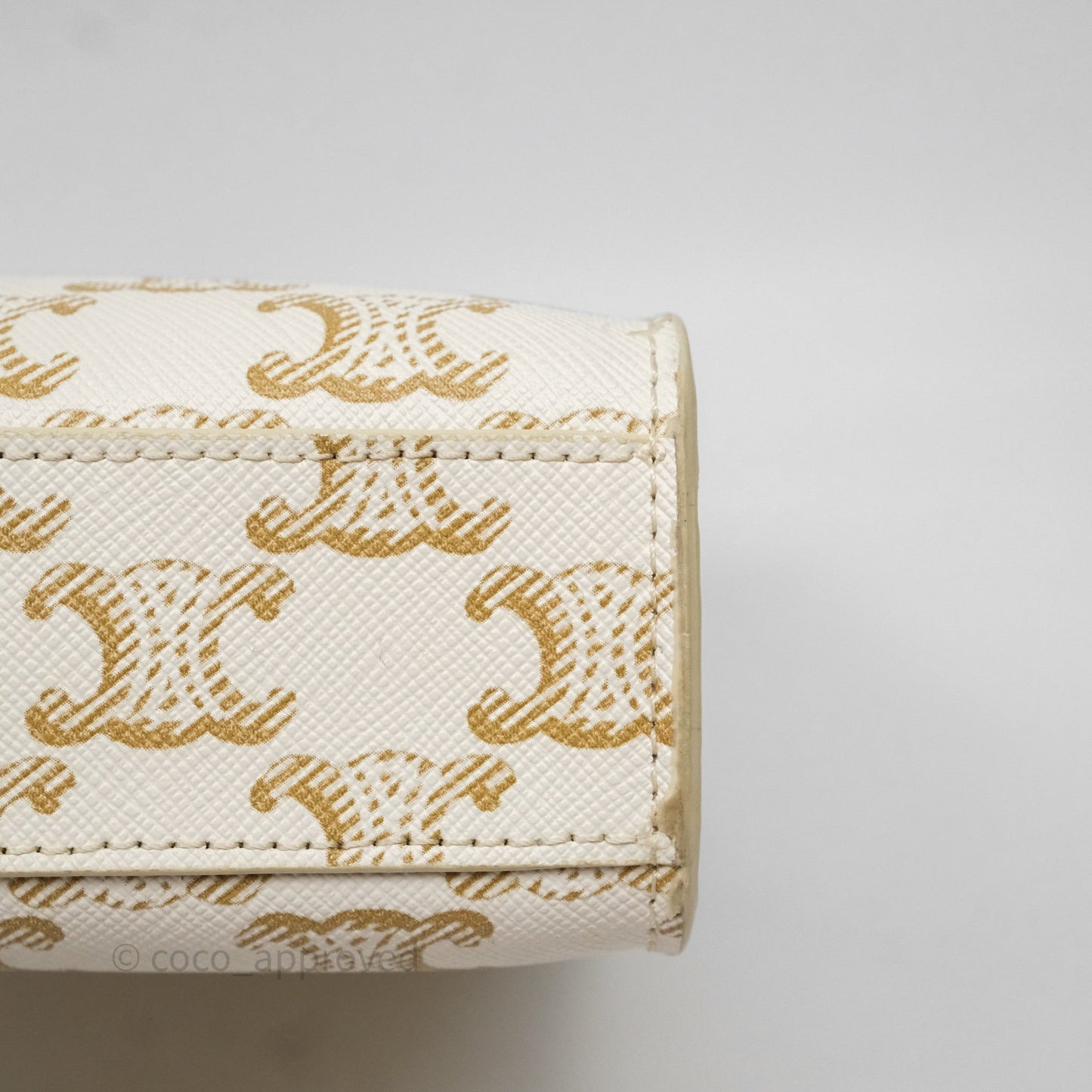 Celine Mini Vertical Cabas Bag Triomphe Canvas White