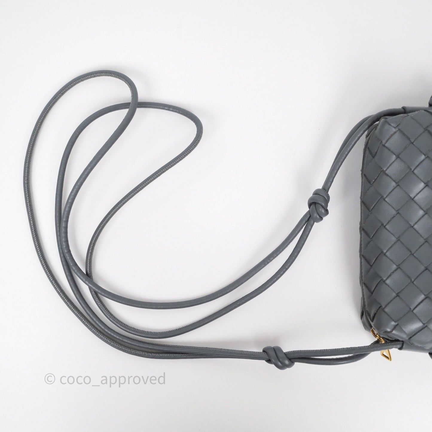 Bottega Veneta Mini Loop Camera Bag Grey Intrecciato Lambskin