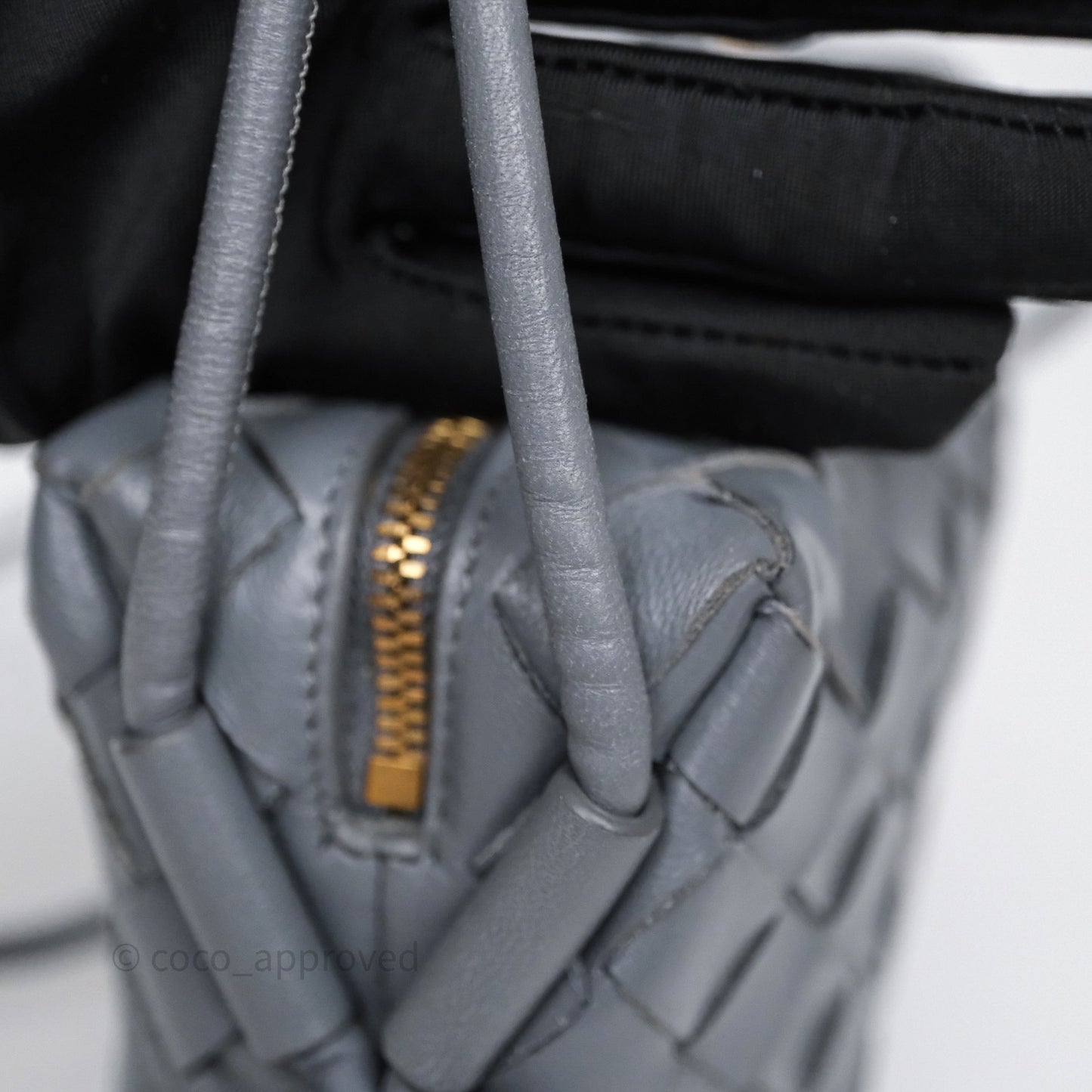 Bottega Veneta Mini Loop Camera Bag Grey Intrecciato Lambskin