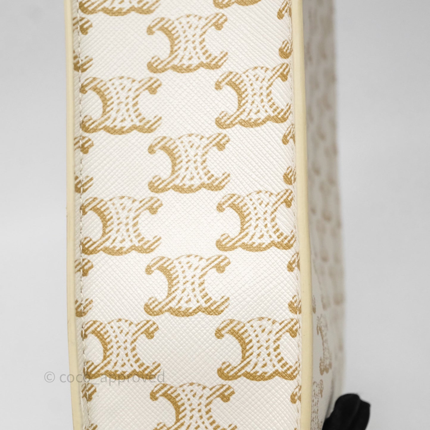 Celine Mini Vertical Cabas Bag Triomphe Canvas White