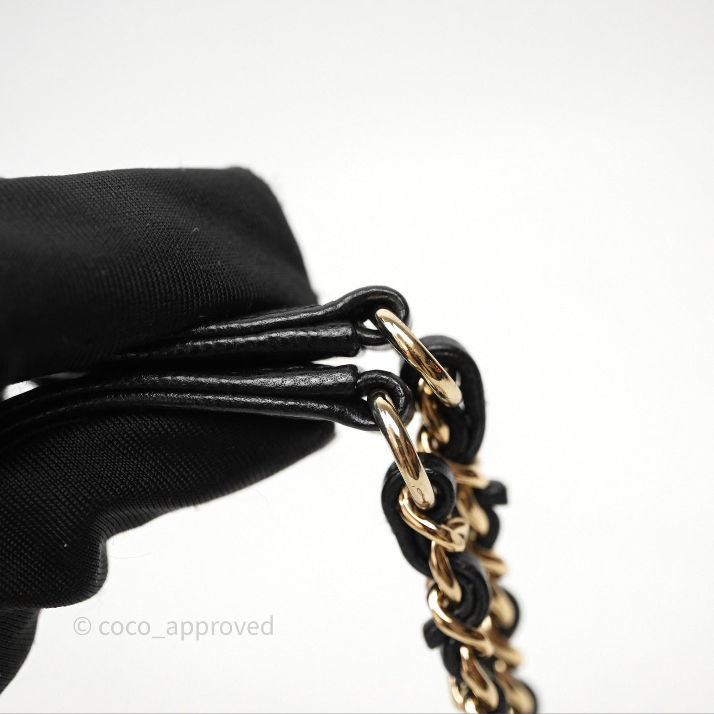 Chanel Small Coco Handle Quilted Black Caviar Gold Hardware