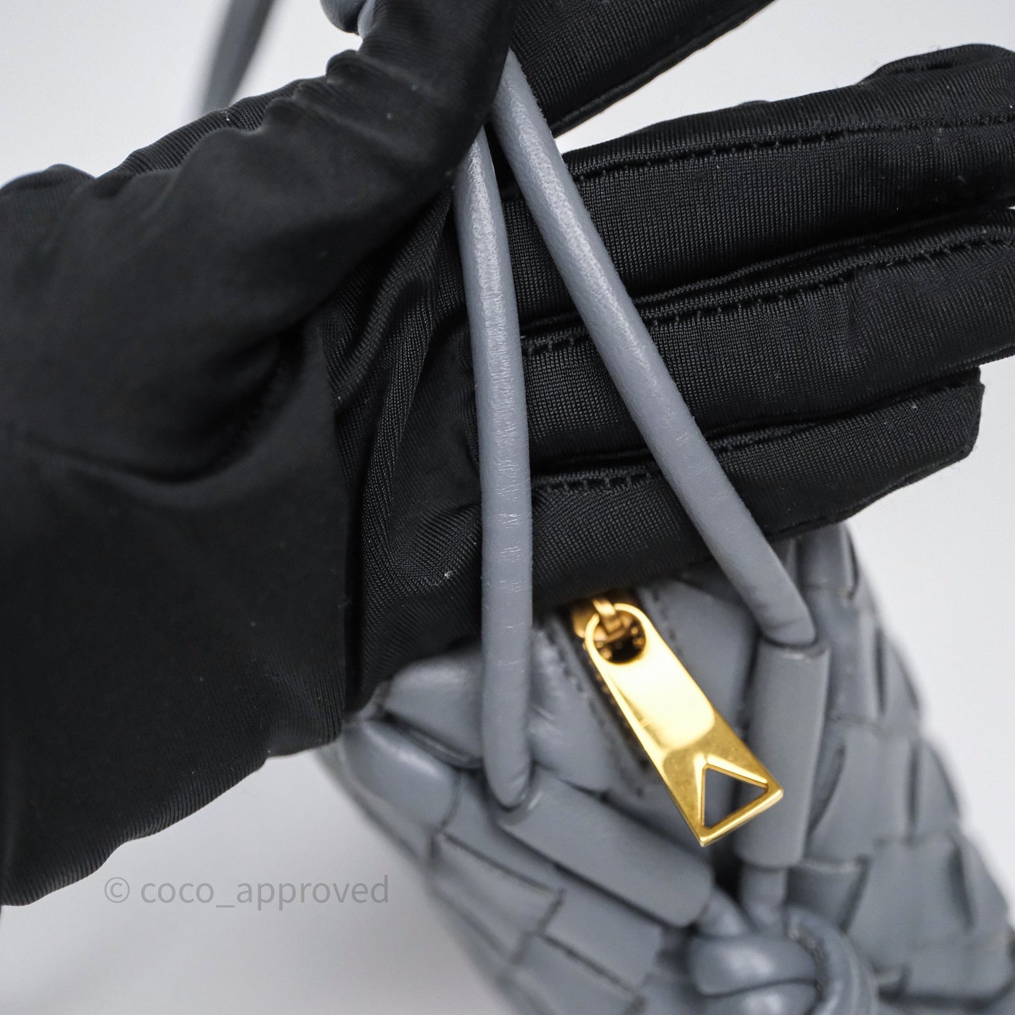 Bottega Veneta Mini Loop Camera Bag Grey Intrecciato Lambskin