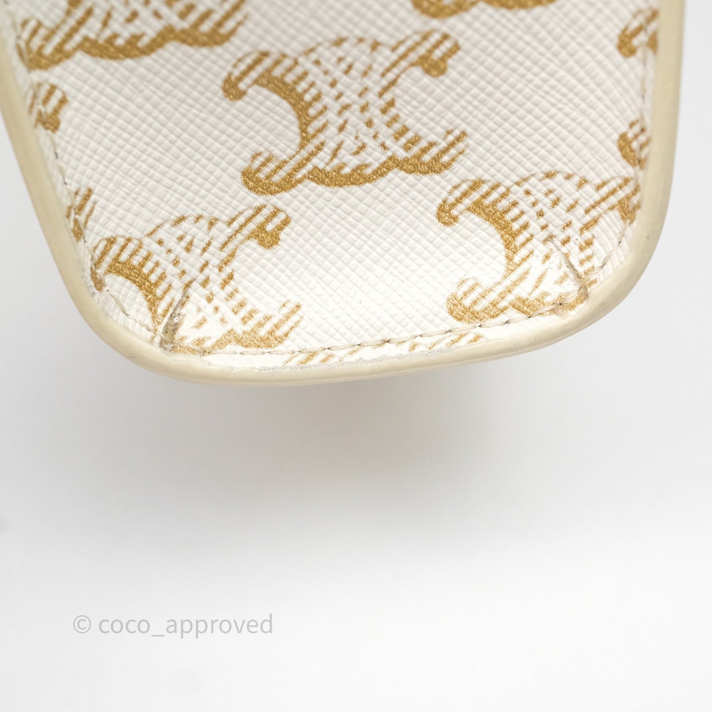 Celine Mini Vertical Cabas Bag Triomphe Canvas White