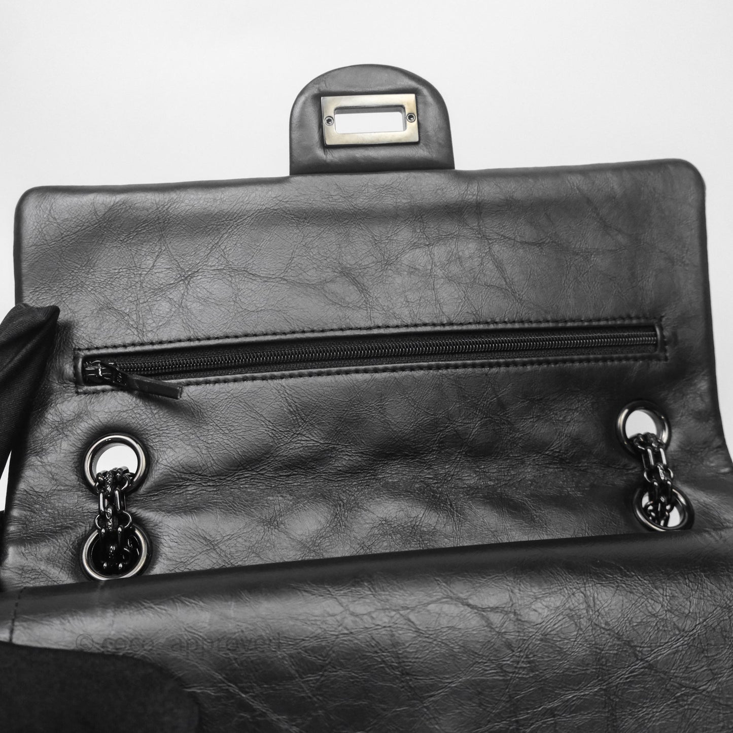 Chanel Reissue 225 Chevron Aged Calfskin So Black