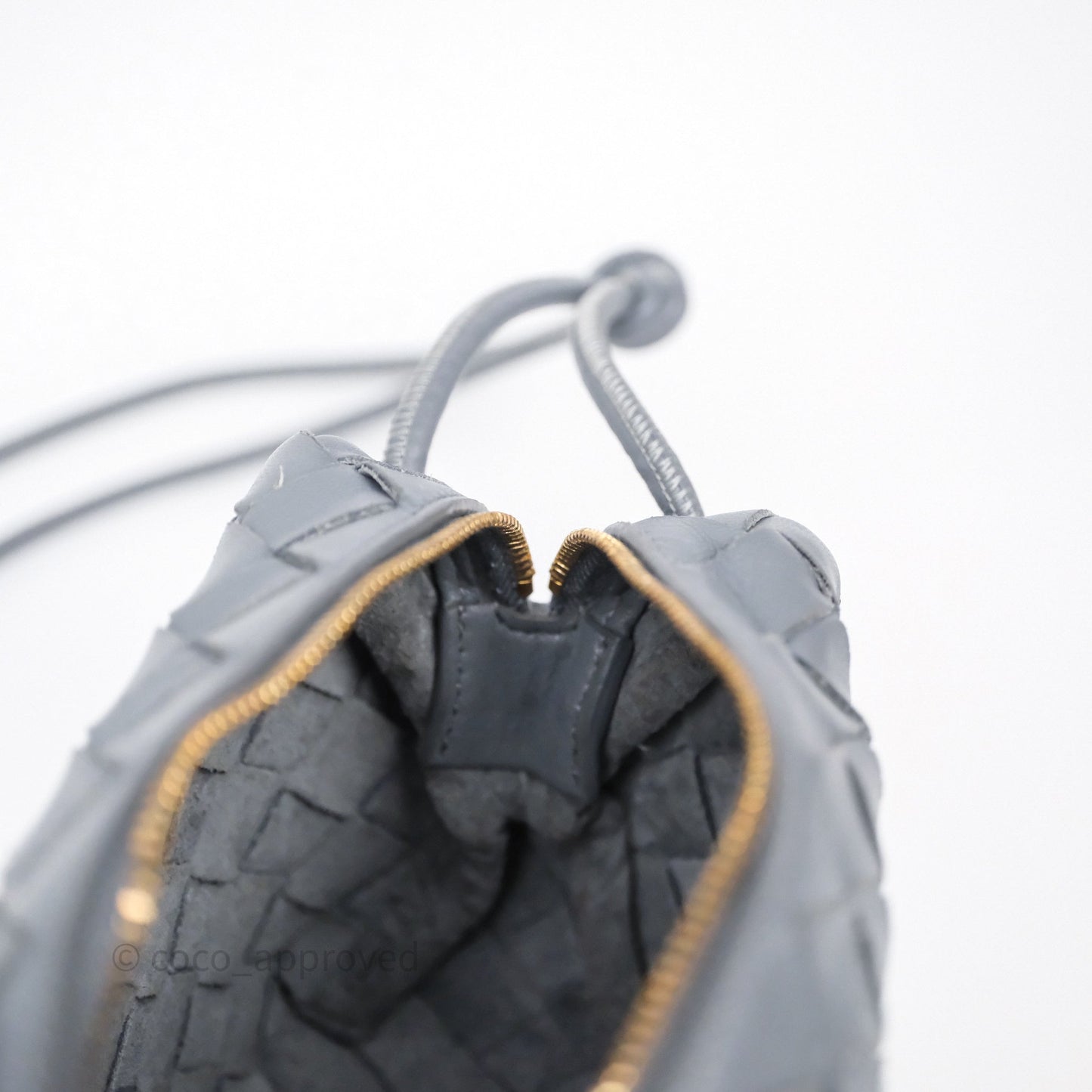 Bottega Veneta Mini Loop Camera Bag Grey Intrecciato Lambskin
