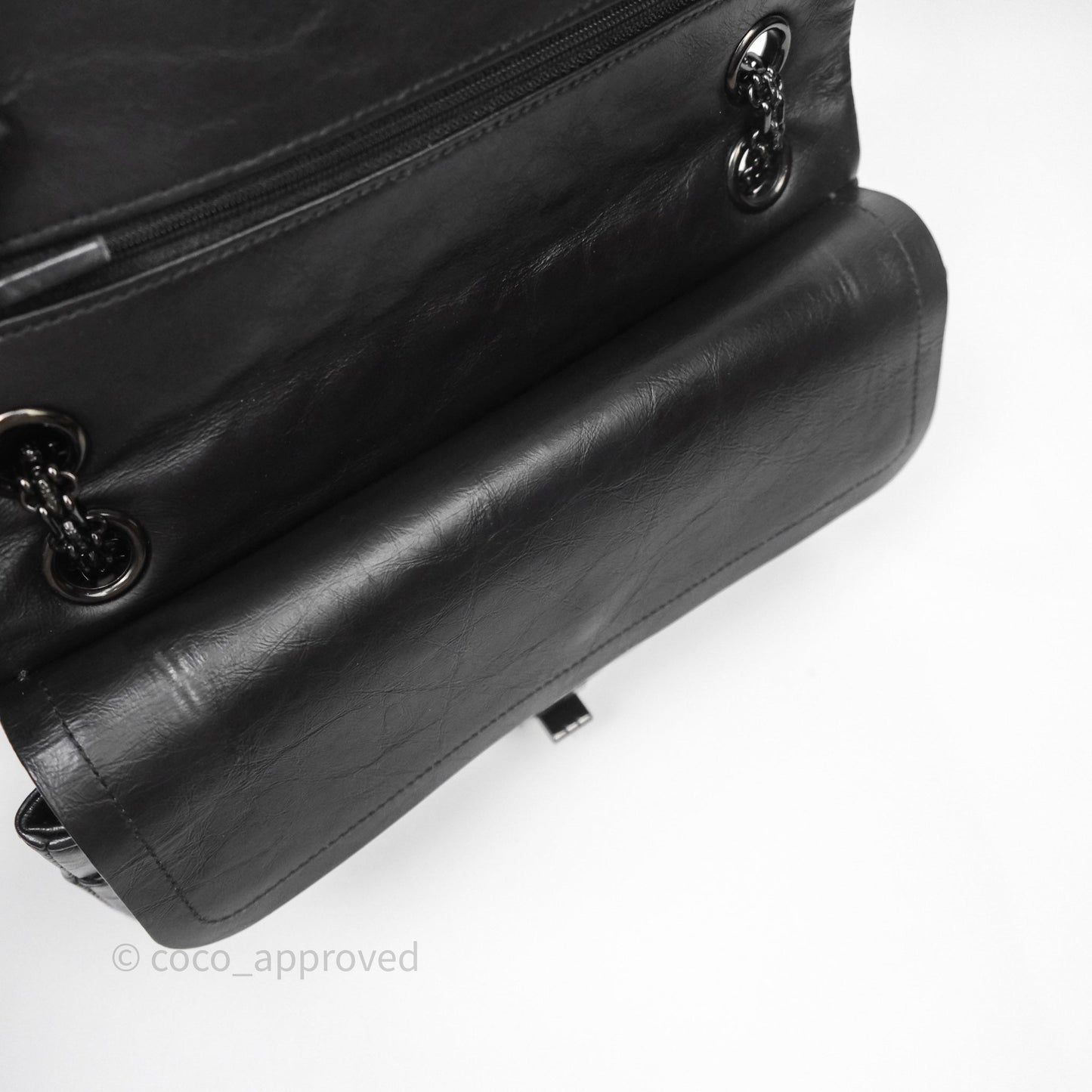 Chanel Reissue 225 Chevron Aged Calfskin So Black