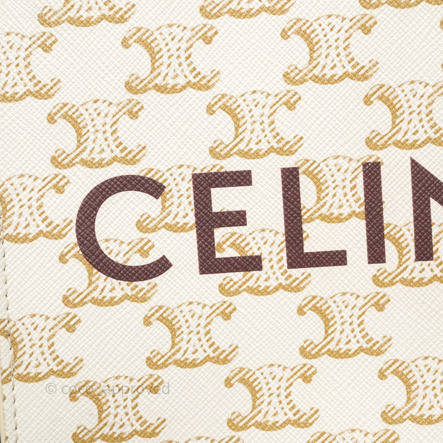 Celine Mini Vertical Cabas Bag Triomphe Canvas White