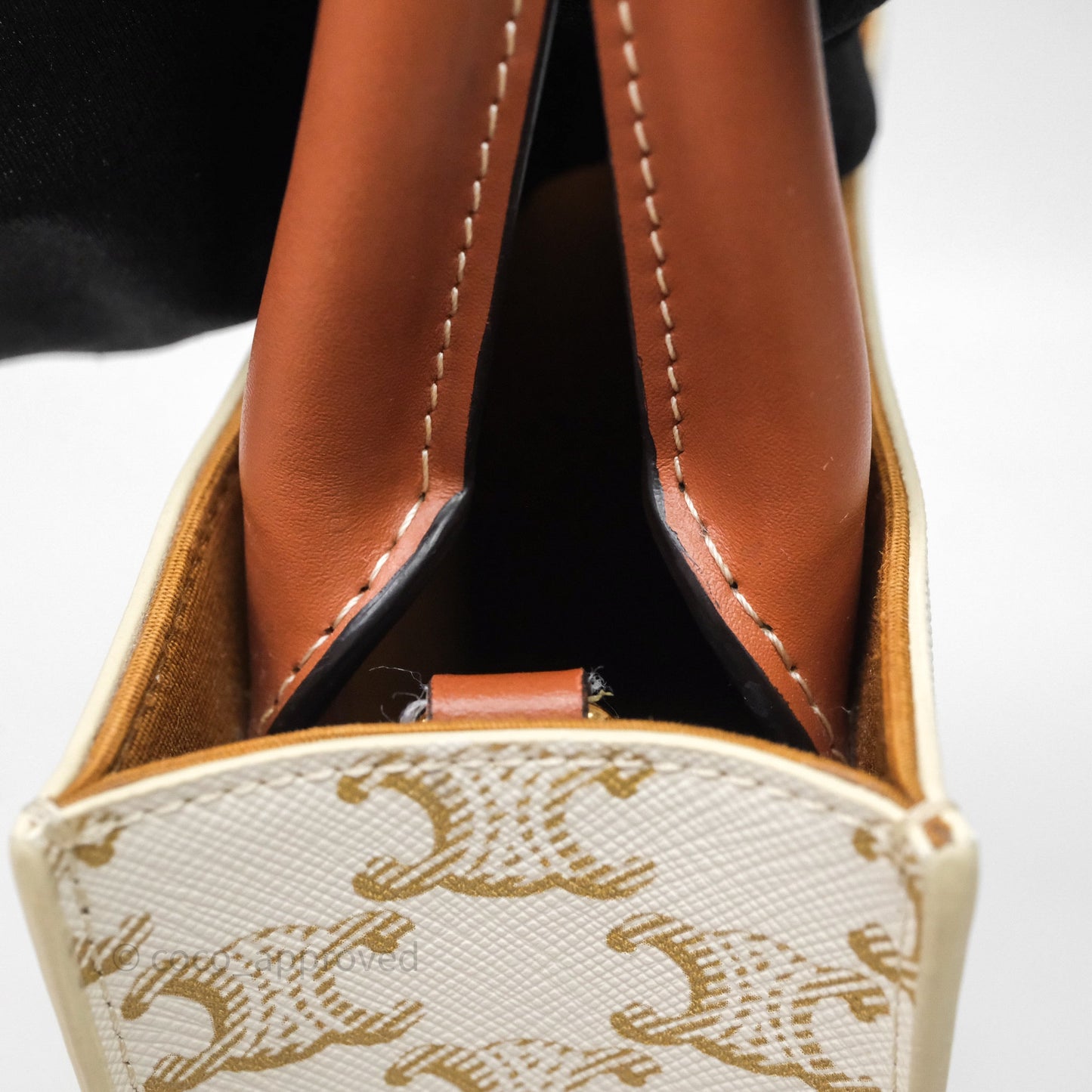 Celine Mini Vertical Cabas Bag Triomphe Canvas White