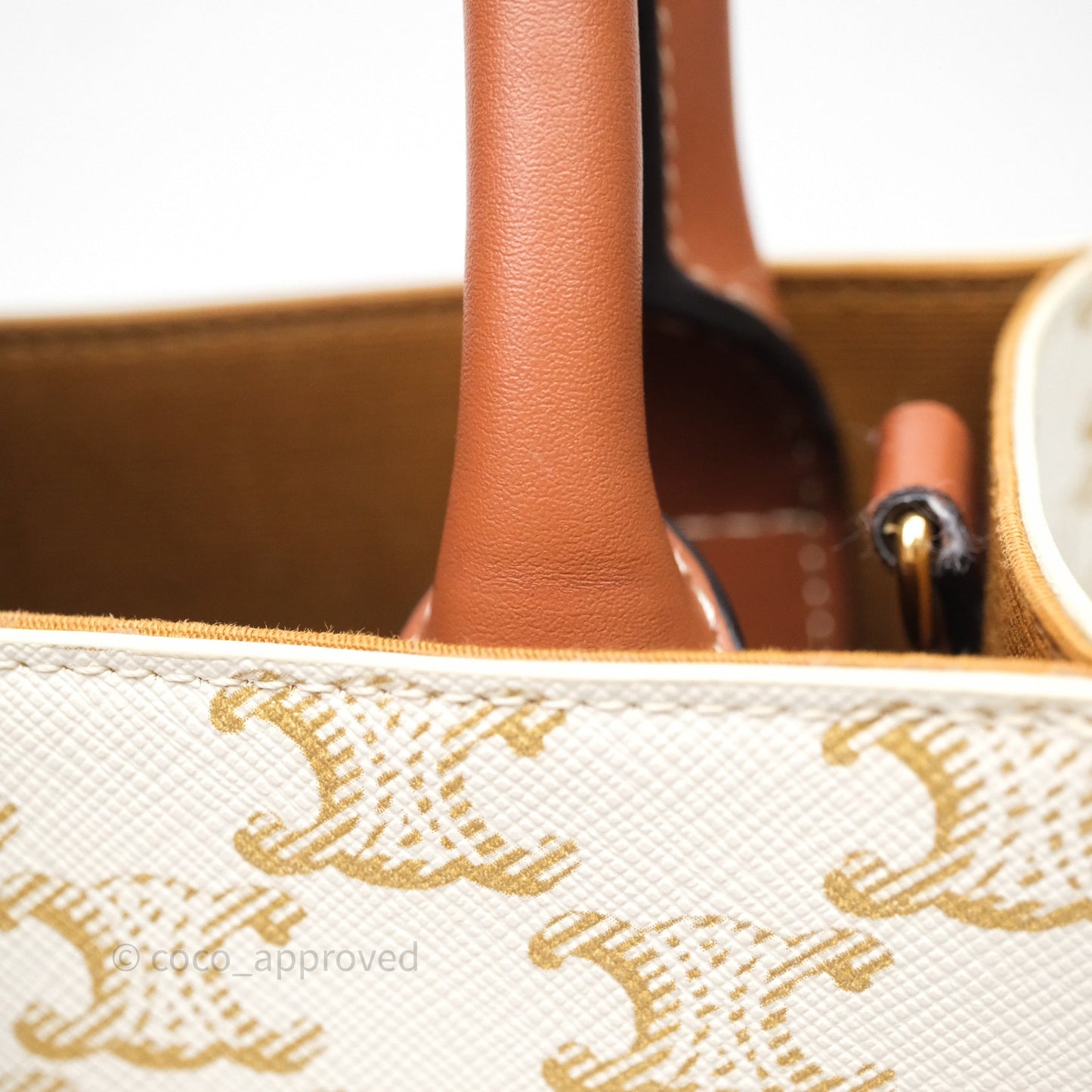 Celine Mini Vertical Cabas Bag Triomphe Canvas White