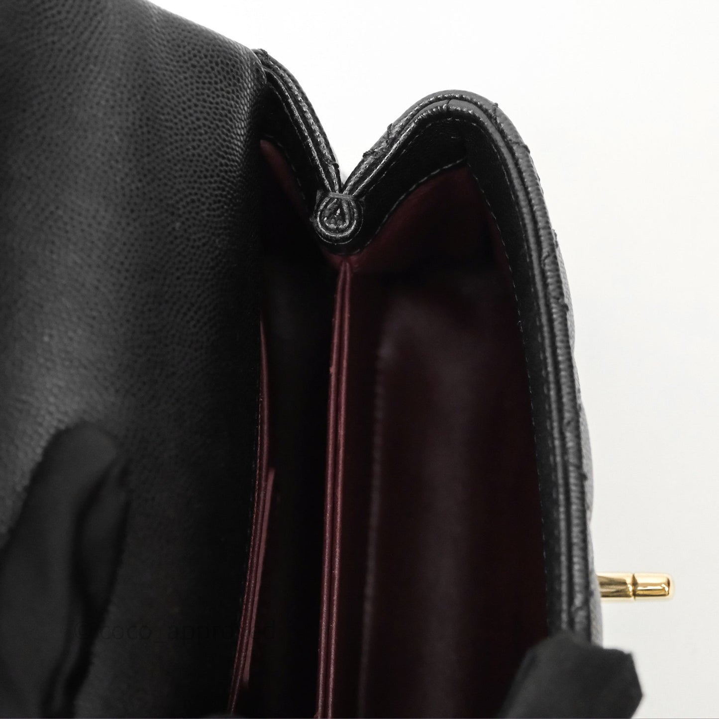 Chanel Small Coco Handle Quilted Black Caviar Gold Hardware