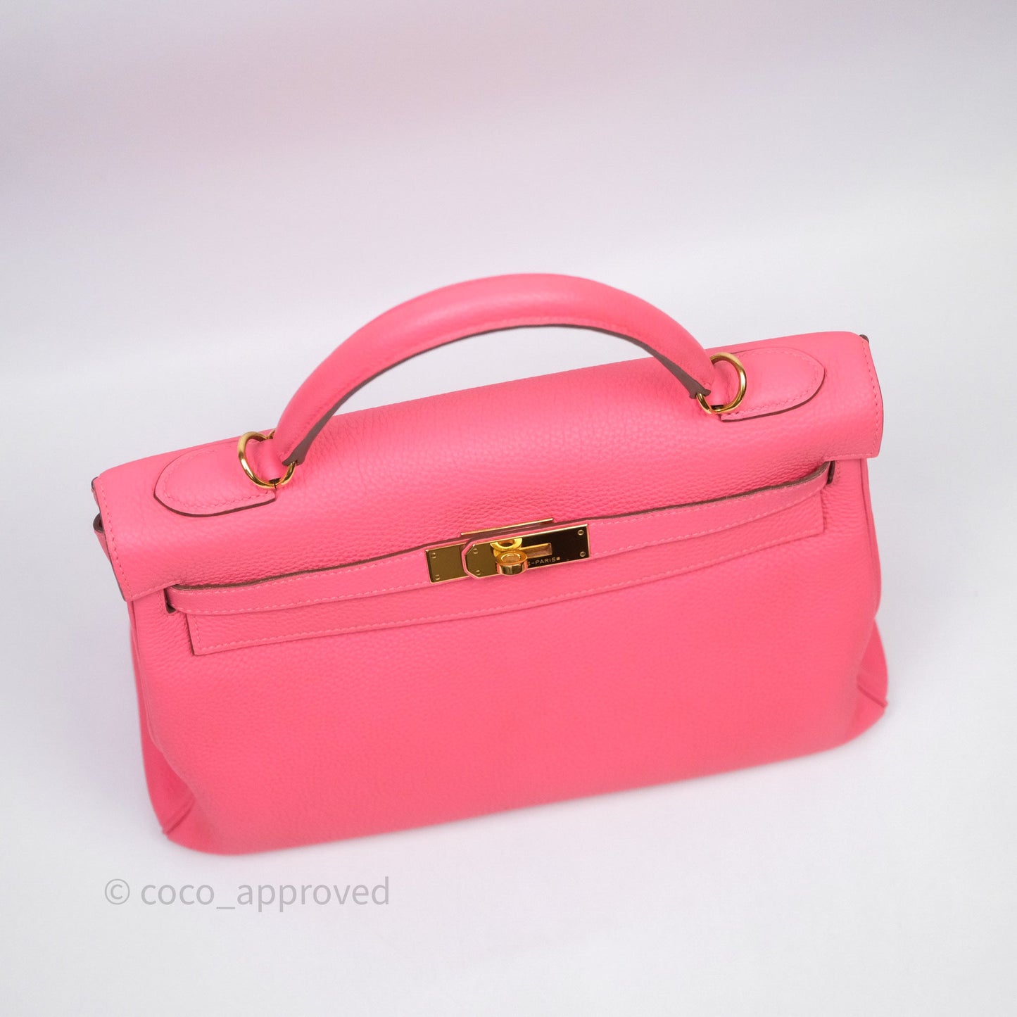 Hermès Kelly 32 Retourne Rose Azalee 8W Gold Hardware